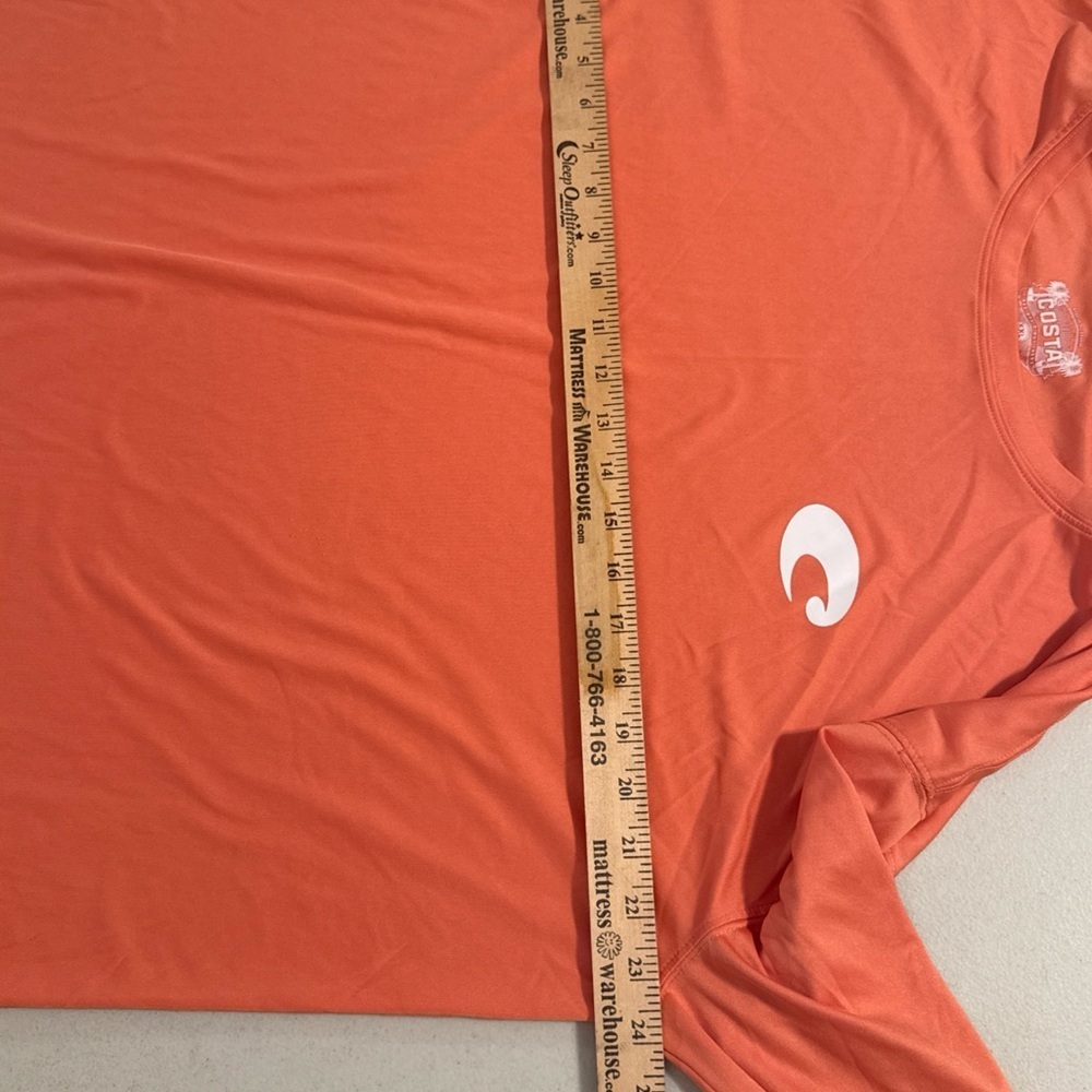 Men's Costa Technical Crew Long Sleeve T-Shirt in Salmon size Large - Picture 12 of 15